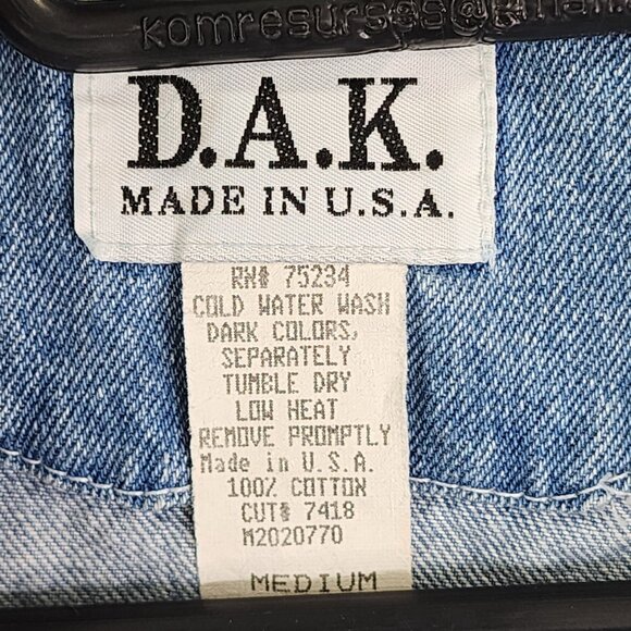Women's Vintage D.A.K. Denim Vest With Embellished Pockets & Buttons Size M - Picture 6 of 10